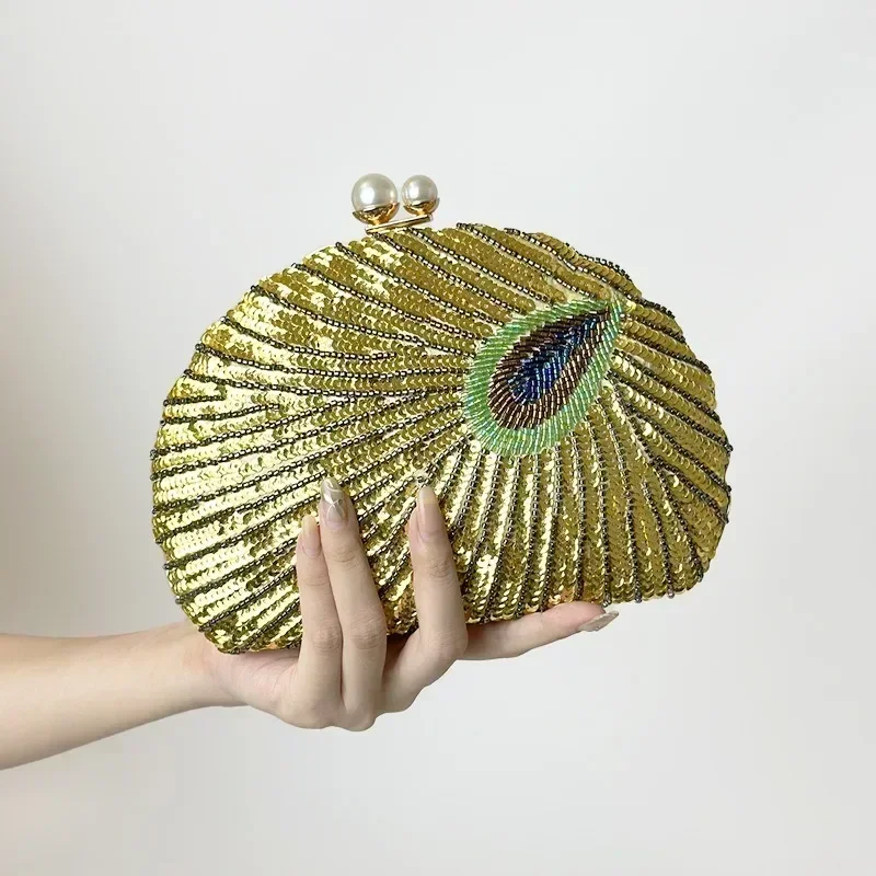 Women Bags Green - New Luxury Peacock Green Clutch Bag