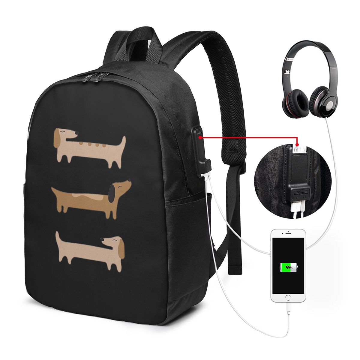 Women Bags Laptop - Home Decor - Dachshund Backpack Travel