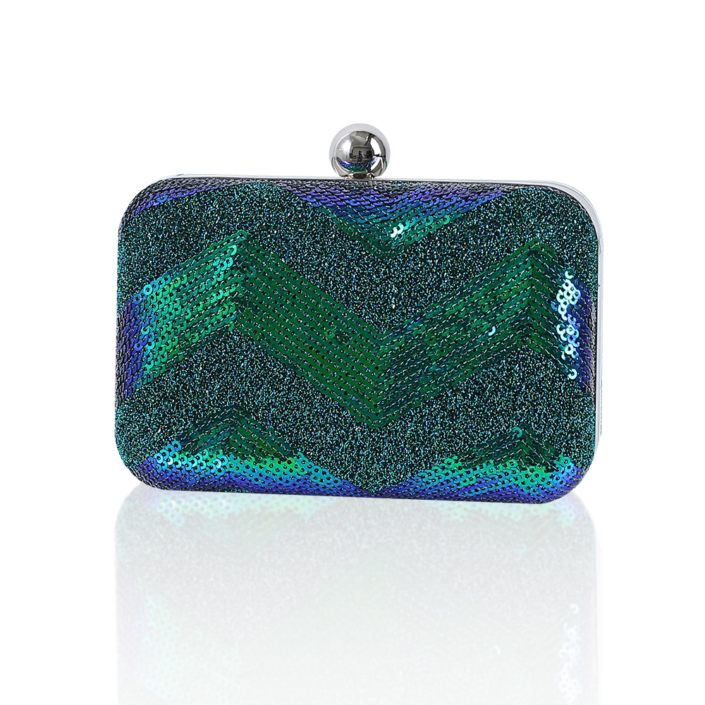 Women Bags Green - Green Clutch Bags Luxury Designer Sequins