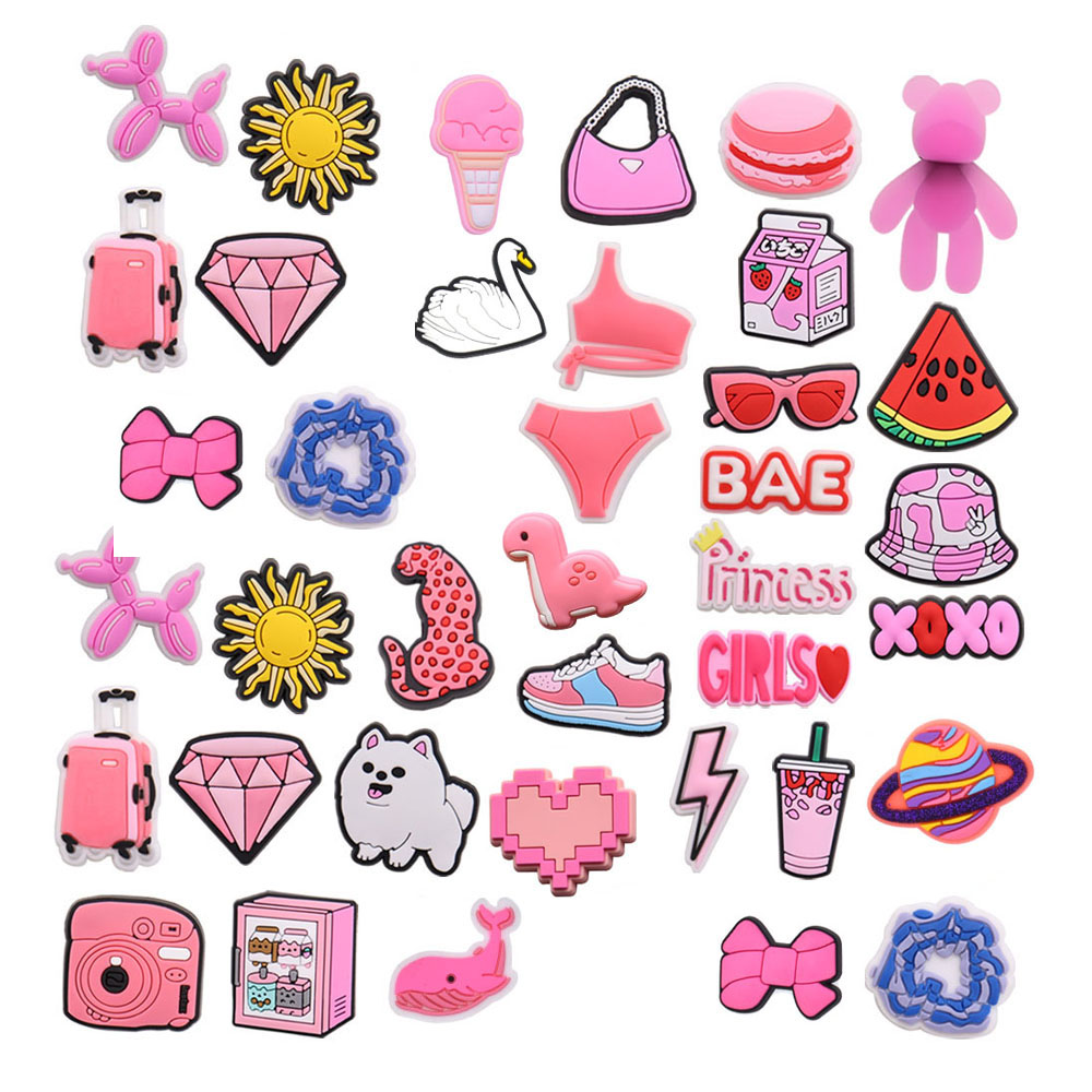 Women Bags Jeans - Pink Hat Bag Shoe Charms for