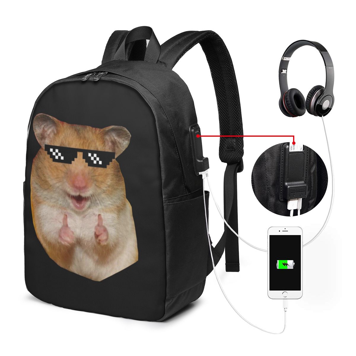 Funny Hamster Backpack Travel  - đánh giá và giá Women Bags Laptop