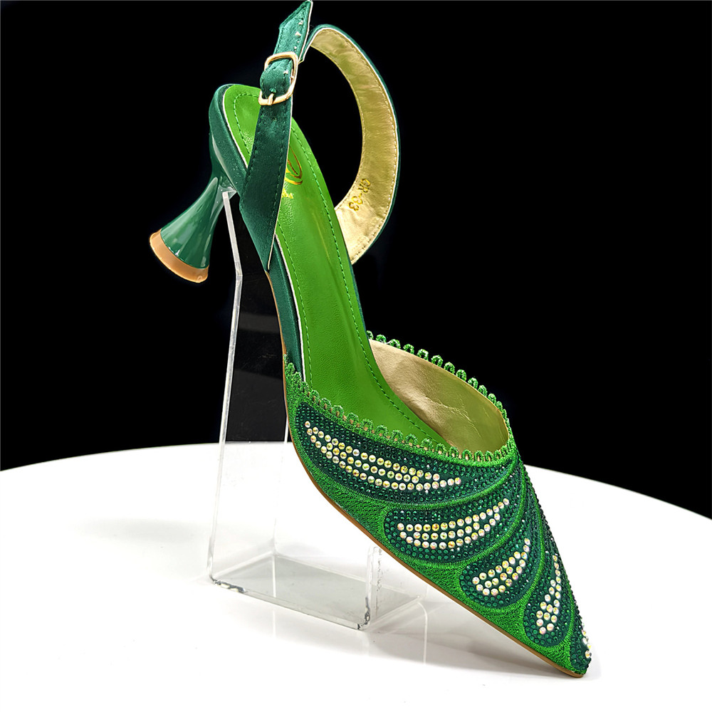 Sparkling Rhinestone Green Pum - đánh giá và giá Women Bags Green