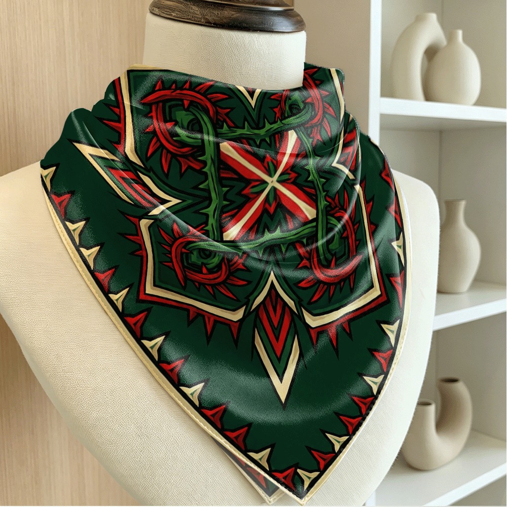 Red and green thorny vine patt - đánh giá và giá Women Bags Green