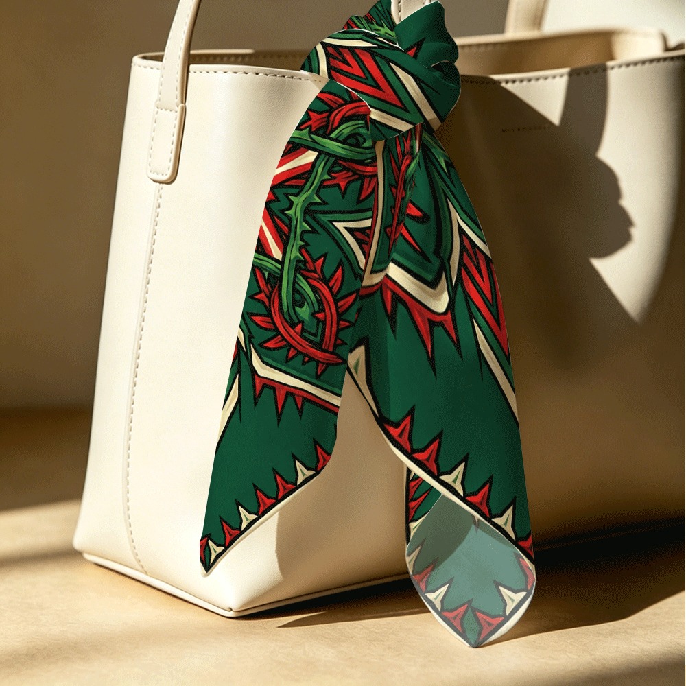 Red and green thorny vine patt - đánh giá và giá Women Bags Green