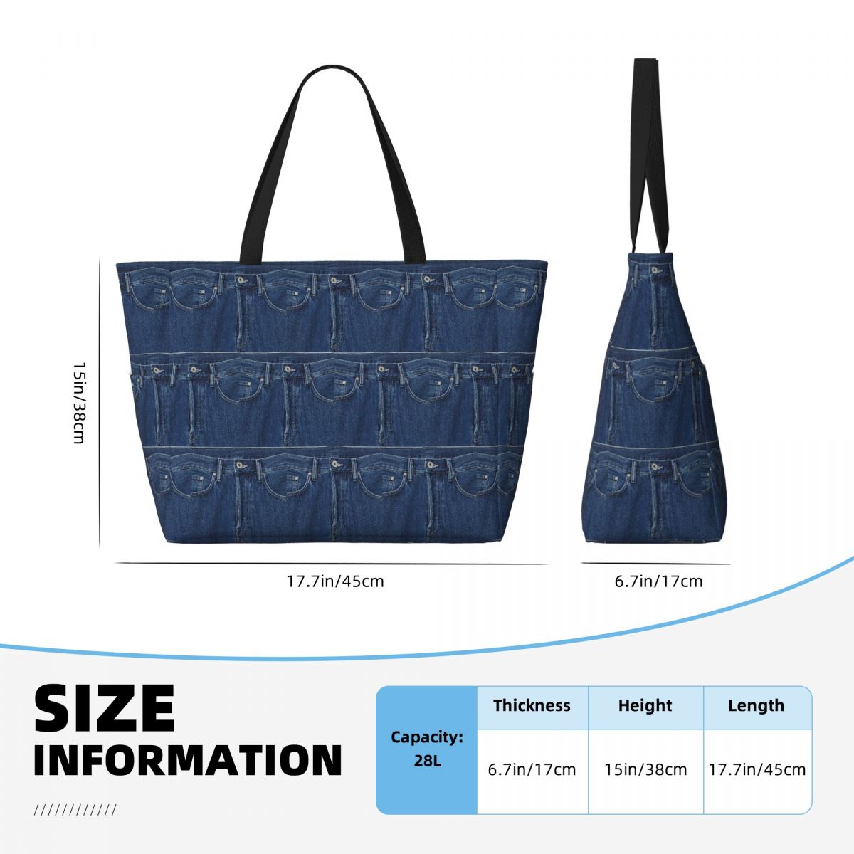 Blue Denim Classic Jeans Textu - đánh giá và giá Women Bags Jeans