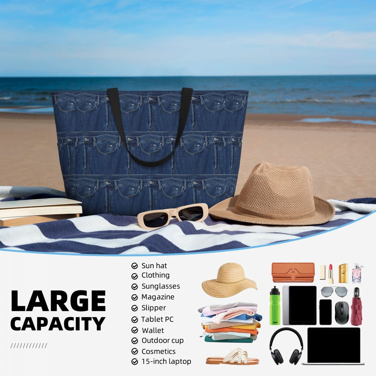 Blue Denim Classic Jeans Textu - đánh giá và giá Women Bags Jeans