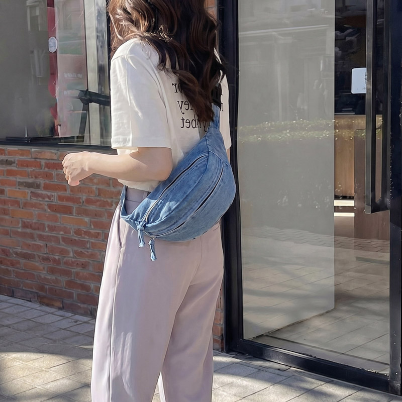 Vintage Denim Fanny Pack Strap - đánh giá và giá Women Bags Jeans