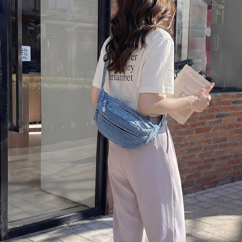 Vintage Denim Fanny Pack Strap - đánh giá và giá Women Bags Jeans