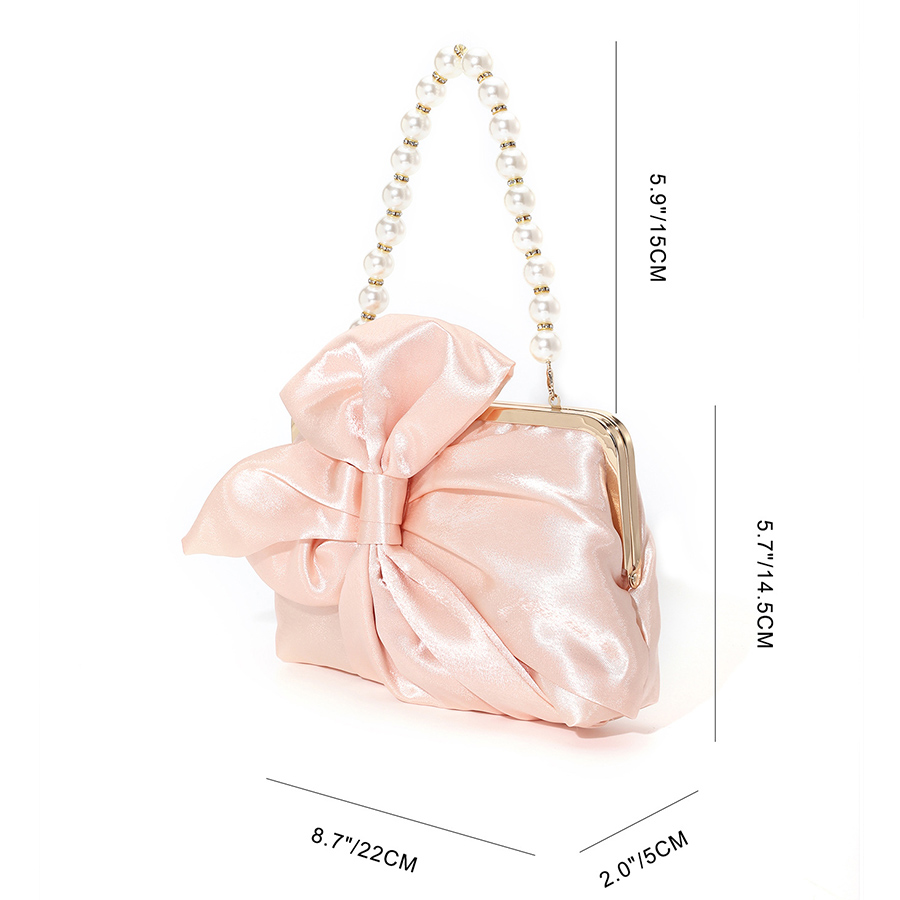 White Satin Big Bow Evening Ba - đánh giá và giá Evening Bag Beaded