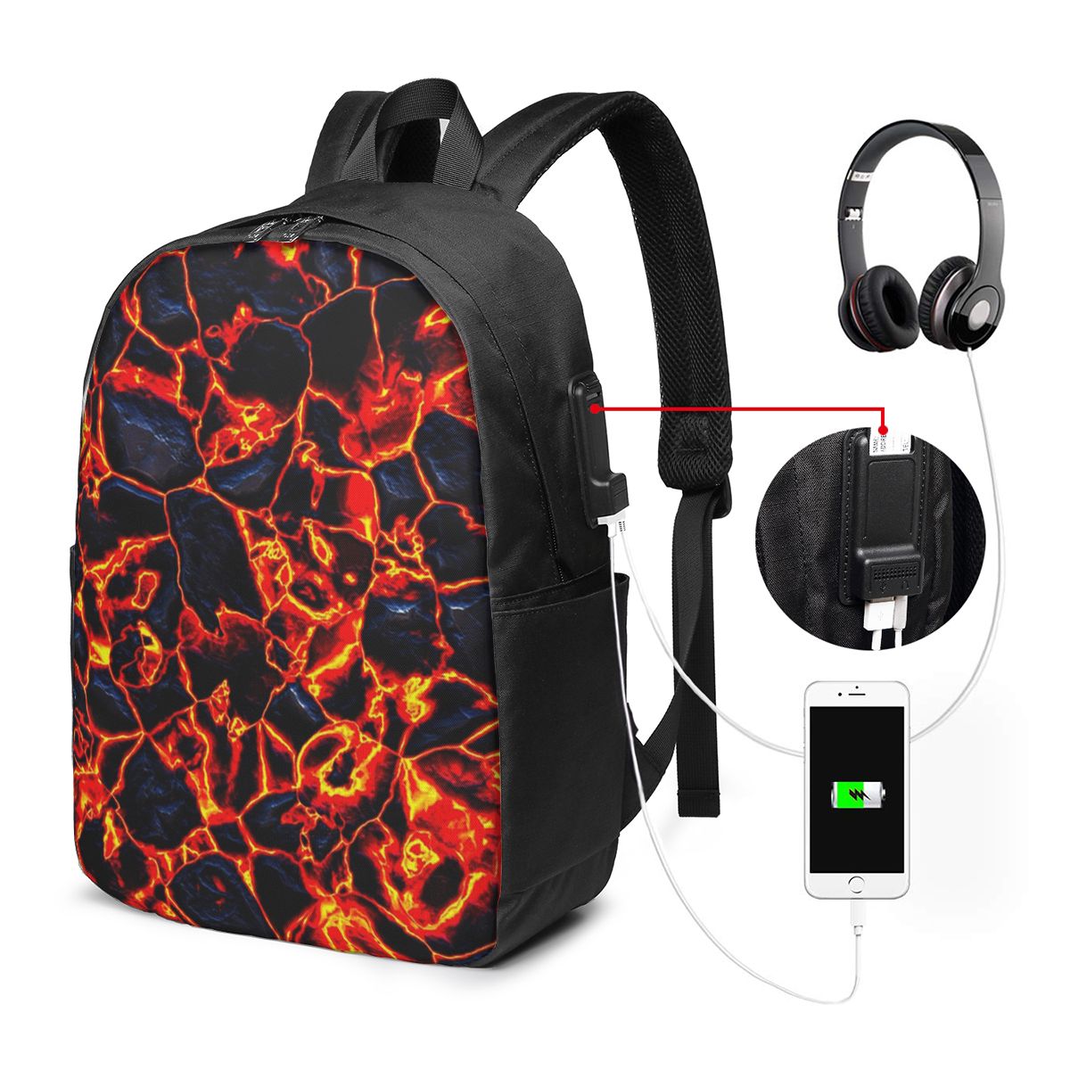 Magma Volcano Lava Fire Backpa - đánh giá và giá Women Bags Laptop