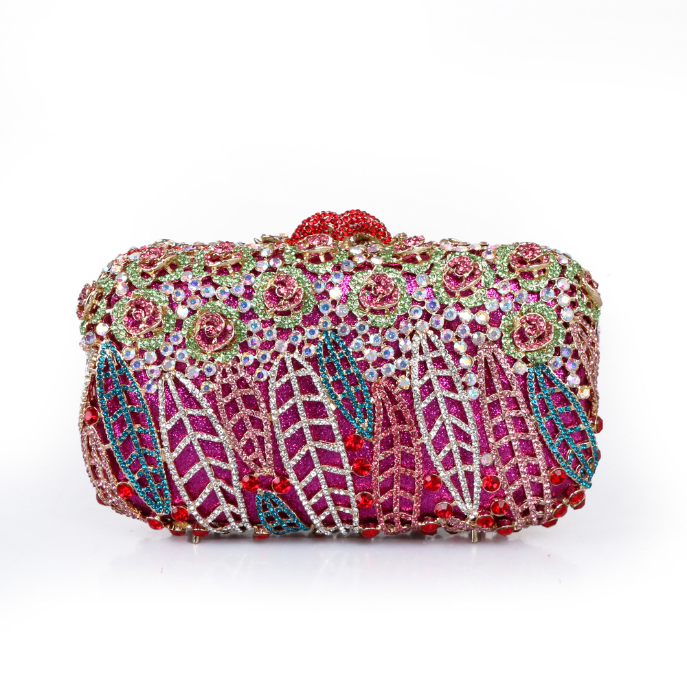 Full Stones Flower Party Box C - đánh giá và giá Women Bags Green