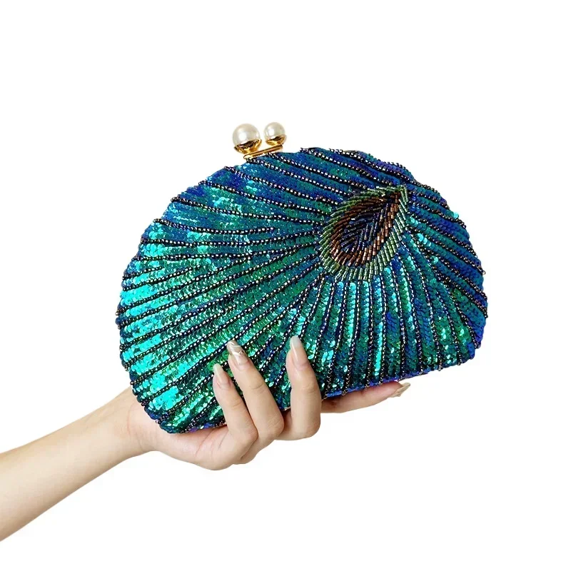 New Luxury Peacock Green Clutc - đánh giá và giá Women Bags Green