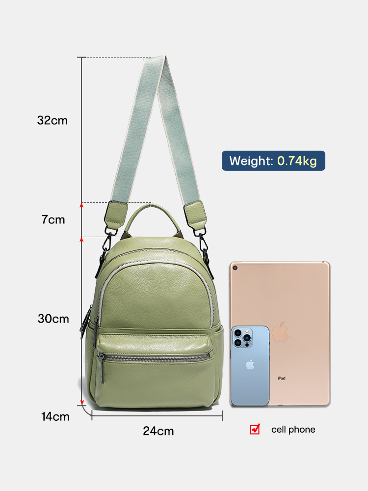 Zency Women Leather Backpack K - đánh giá và giá Women Bags Green
