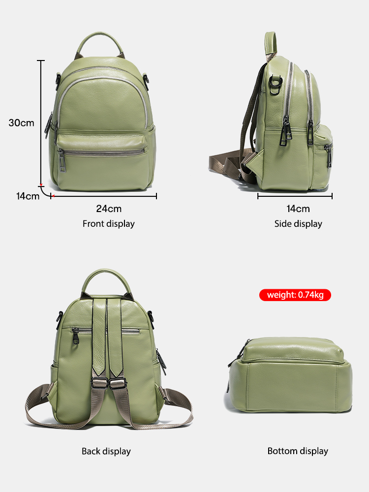 Zency Women Leather Backpack K - đánh giá và giá Women Bags Green