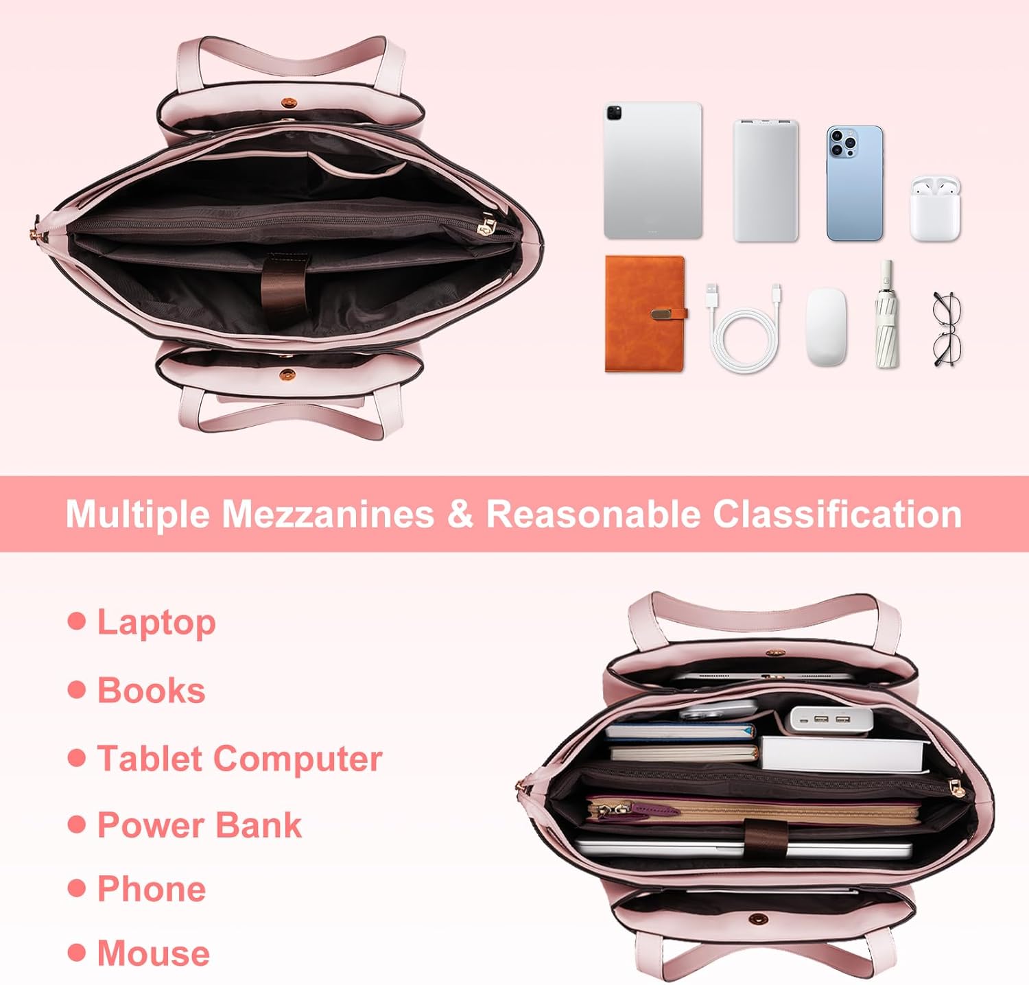 Laptop Tote Bag PU Leather Wom - đánh giá và giá Women Bags Pk