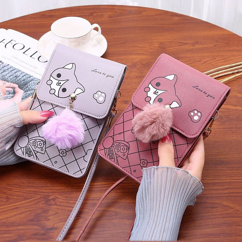 Cute Cartoon Pattern Touch-Scr - đánh giá và giá Phone Bag Crossbody