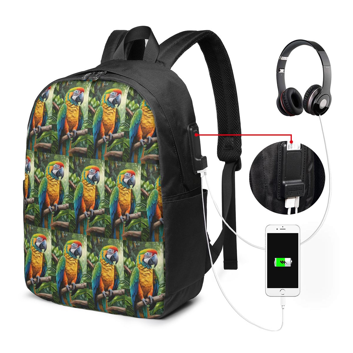 Cute Macaw Parrots Backpack Tr - đánh giá và giá Women Bags Laptop