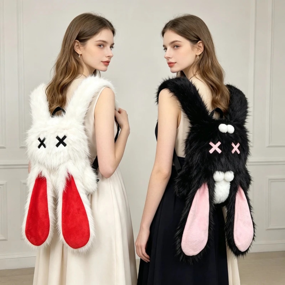 Y2K Punk Plush Bunny Backpack  - đánh giá và giá Women X Bags