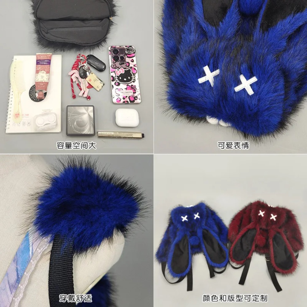 Y2K Punk Plush Bunny Backpack  - đánh giá và giá Women X Bags